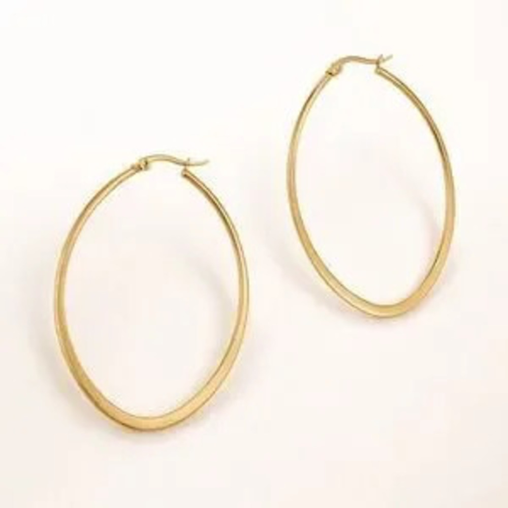 Large Gold Oval Hoop Earrings (1210) - Picture 1 of 3